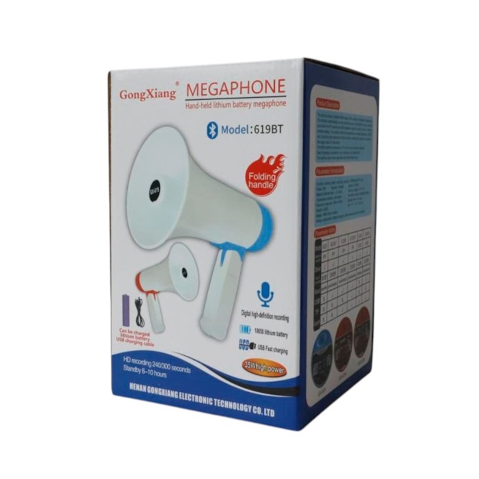 rechargeable battery powered megaphone speaker