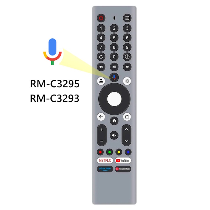 JVC smart tv remote grey youtube netflix prime video youtube music JVC smart tv remote grey youtube netflix prime video youtube music