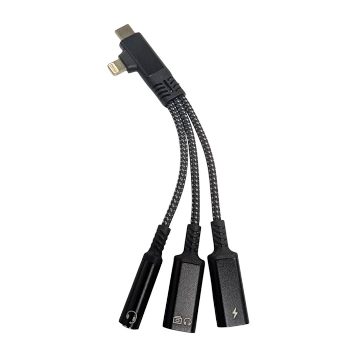 USB-C Male and Lightning iPhone Male splitter adapter connector 