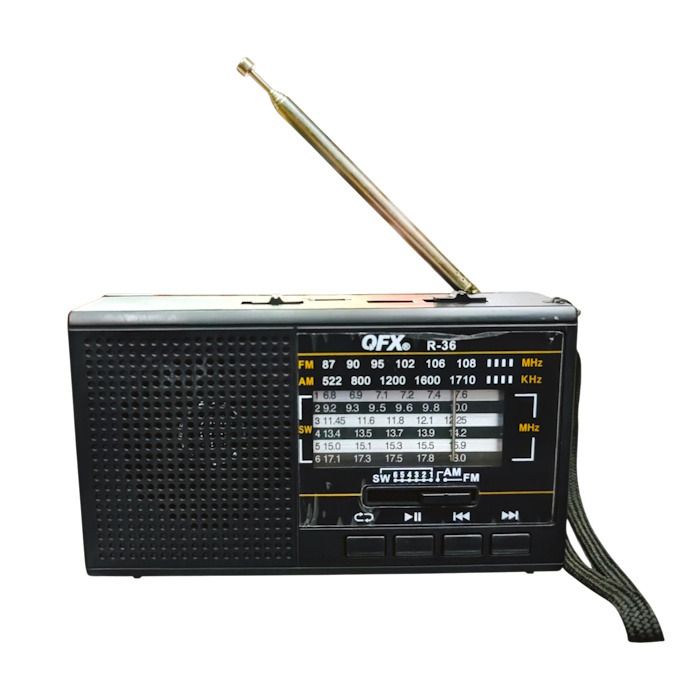 qfx solar radio with light for emergency r-36