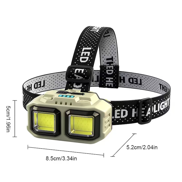 LED headlight headlamp red or white light beam dimension size