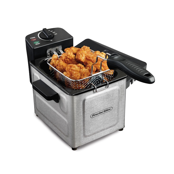 Proctor Silex Professional Style Deep Fryer (Model 35041), which features a 1.5-liter oil capacity and is designed for 1–4 servings